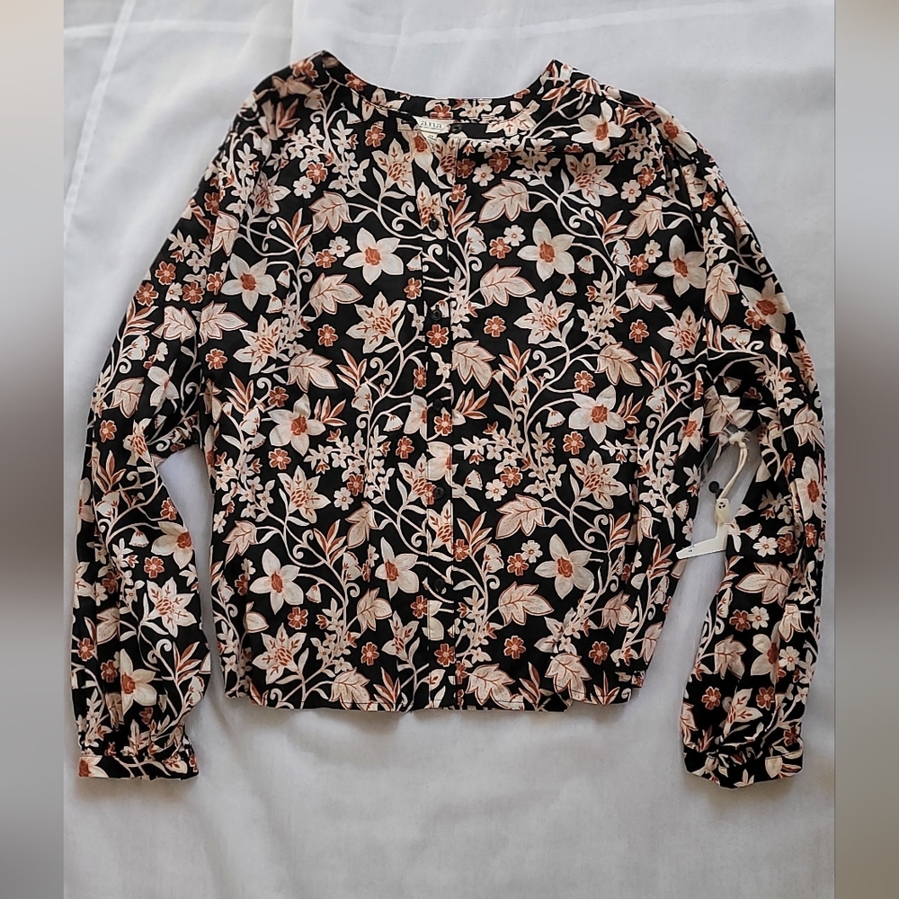 NWT! Fall Y2k Chic Floral Boho Top Cottagecore Women's Autumn Peasant Blouse 2X